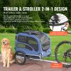 Dog Bike Trailer, Supports up to 100 lbs, 2-in-1 Pet Stroller Cart Bicycle Carrier, Easy Folding Cart Frame with Quick Release Wheels